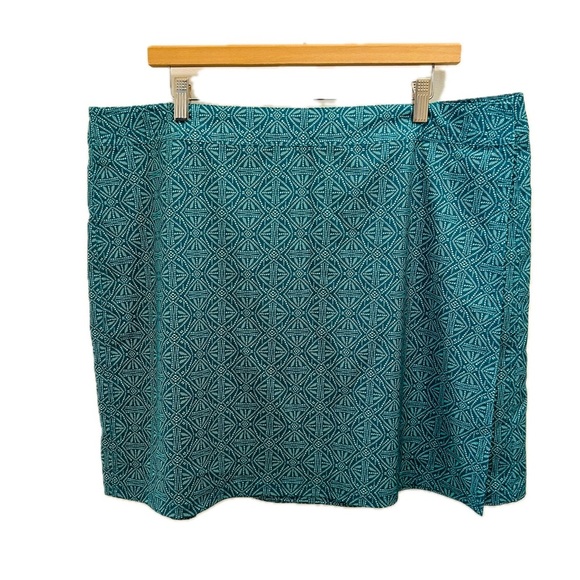 RipSkirt Hawaii Skirt 2XL TiLeaf Batik Green wrap plus size beach swim teal - Picture 1 of 8